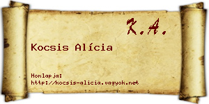 Kocsis Alícia névjegykártya